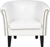 Chesterfield fauteuil met spijkerkoppen, zetel, Wit